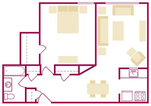 One Bedroom - Extra Large Image